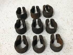 3954397 General Motors Used Original Lot Of 9 1963-82 Corvette Tie Rod Tube Sleeve Clamps