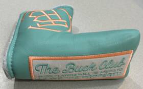 J0932192 The Buck Club Tbc Slow Players Putter Headcover Teal And Peach