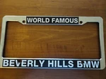 World Famous Beverly Hills Bmw Dealership License Plate Frame. Plastic. New.. Fixed Price $22.99.