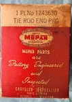 1949 1956 Nos Chrysler Plymoutn Dodge Desoto Mopar Tie Rod Right 1243630. Fixed Price $75.00.