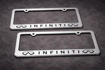 2 Pcs -infiniti- Silver Stainless Steel License Plate Frame. Fixed Price $19.95.
