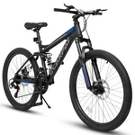 24IN Mountain W/full SUSPENSION,21 Speed Shifter Lever Bike,gear Indicator. Fixed Price $165.99.
