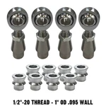 Tie End Fabrication Kit 1/2"-20 Heim Joint 1"OD .095 Wall Misalignment Spacers. Fixed Price $88.99.