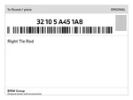 Genuine Bmw Right Tie Rod 32-10-5-A45-1A8 New. Fixed Price $169.72.
