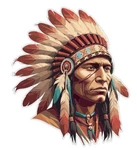 Native American Indian With Stickers Decal A1011. Fixed Price $16.95.