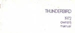 1972 Ford Thunderbird Owner's Manual. Fixed Price $38.00.