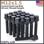 20 Bmw Lug Bolt M12X1.5 Black 60MM Fit 1-8 SERIES/M1/M3/M5/M6 30-34MM Spacers. Fixed Price $48.49.