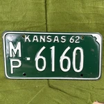 1962 Kansas License Plate Tag Mp - 6160 Mcpherson County Man Cave Collector. Fixed Price $19.99.