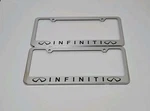 2 Pcs -infiniti- Silver Stainless Steel License Plate Frame. Fixed Price $19.99.