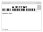 Genuine Bmw Ball Joint, Right 32-10-5-A1F-920 New. Fixed Price $109.08.