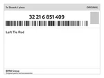 Genuine Bmw Left Tie Rod 32-21-6-851-409 New. Fixed Price $169.72.